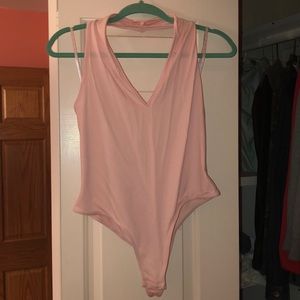 MISSGUIDED Never Worn Pink Halter Bodysuit